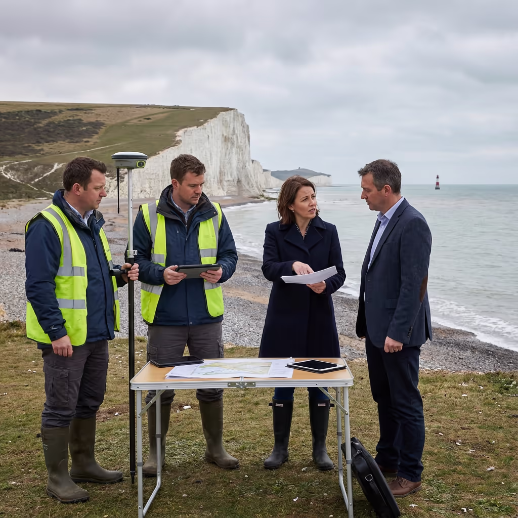 Survey team meeting with coastal authority client